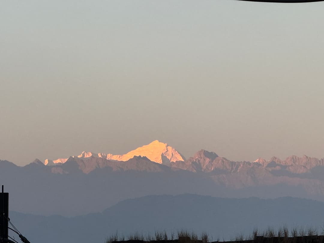 Sun Reflected on Mountain